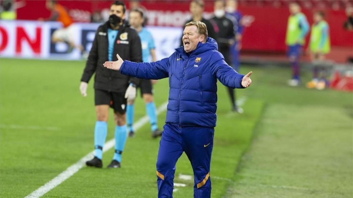 Ronald Koeman, durante el partido ante el Sevilla