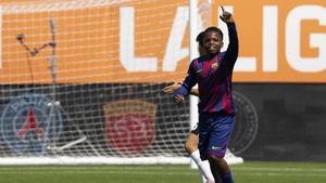 Destiny celebra un gol en el Mundial FC Futures