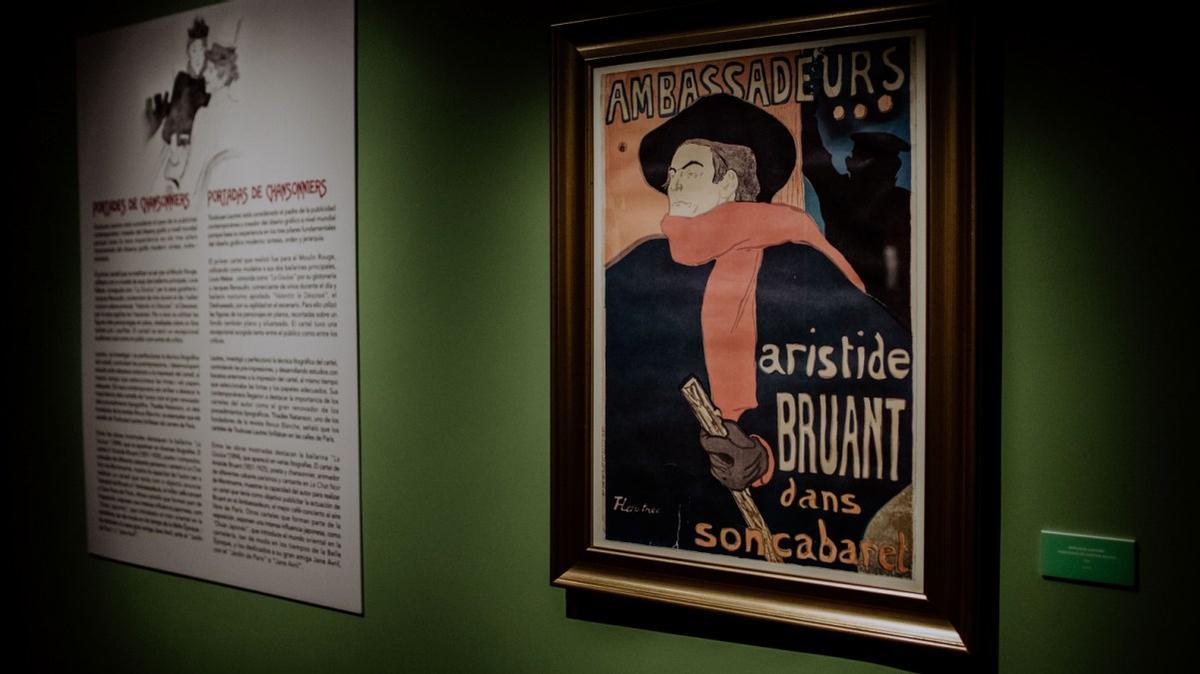 El espacio 'Portadas de chansonniers' está encabezado por el famoso cartel de Aristide Bruant.