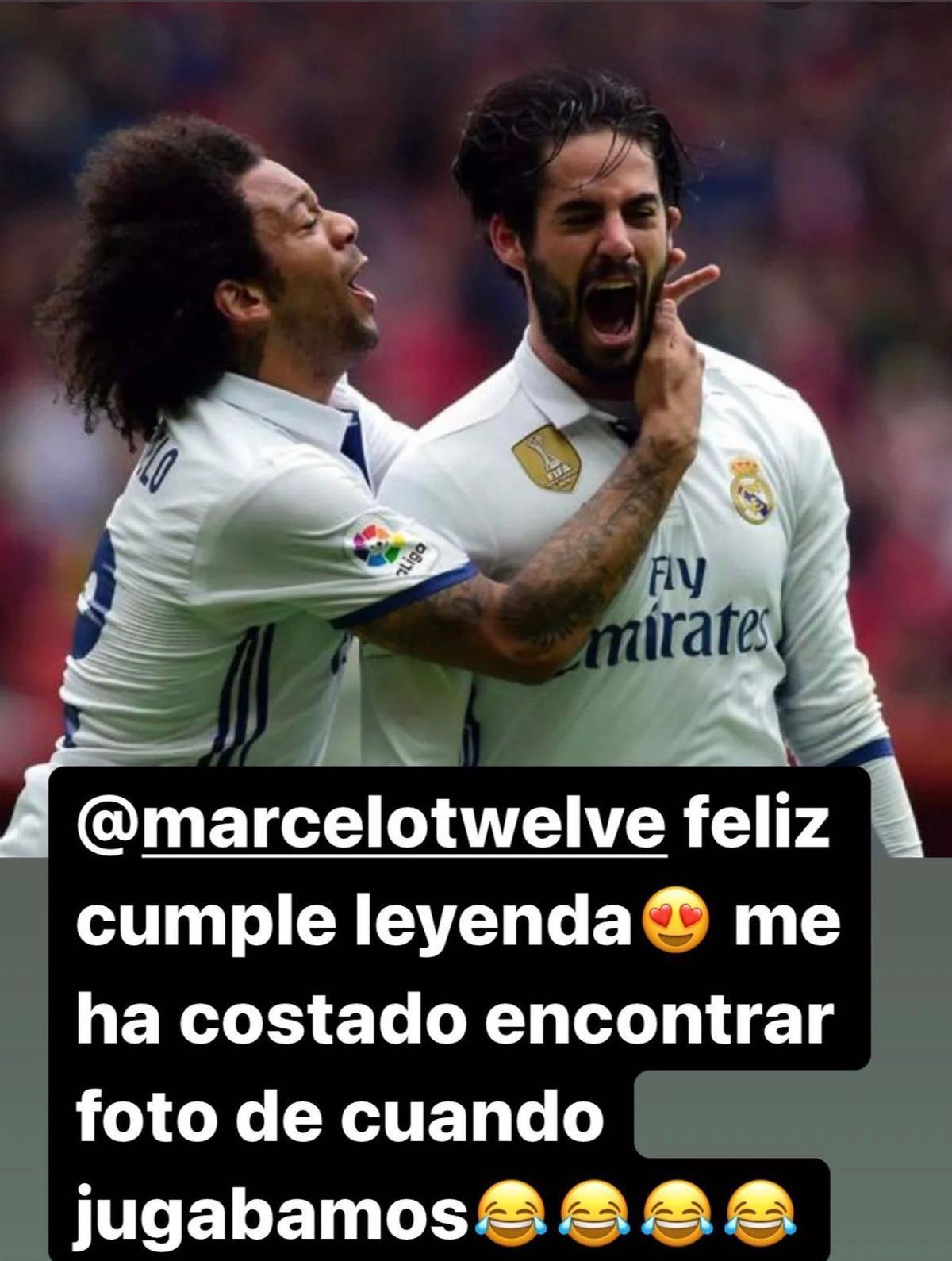 El mensaje de Isco a Marcelo...y al Real Madrid.