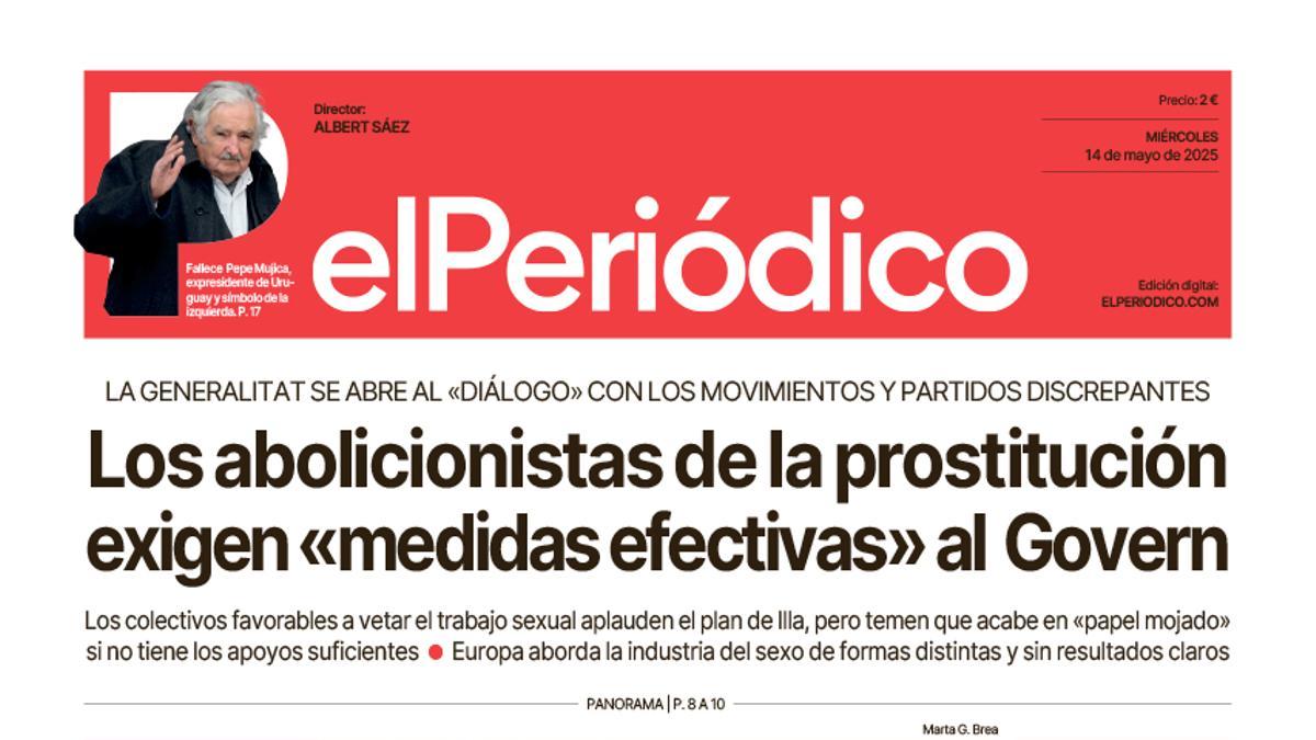 La portada de EL PERIÓDICO del 14 de mayo de 2025