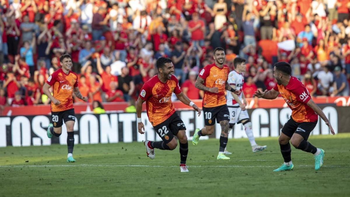 Ángel celebra su gol ante el Rayo Vallecano.