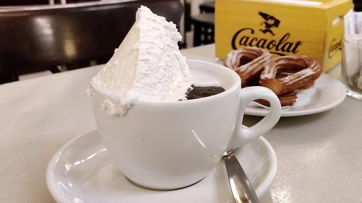 Suizo con churros en la Granja Viader.