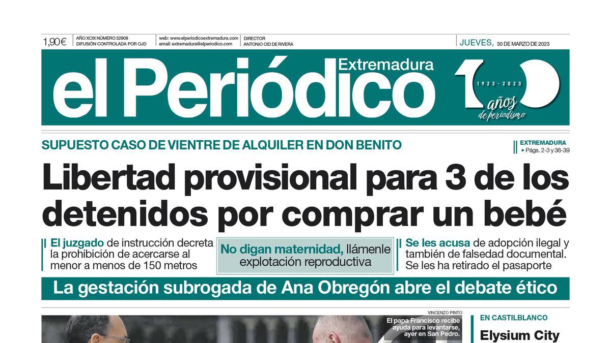 Consulta la portada correspondiente al día 30 de marzo de 2023