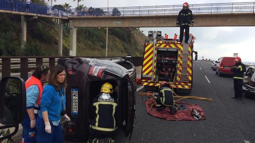 Accidente en la A-7 a la altura de Mijas.