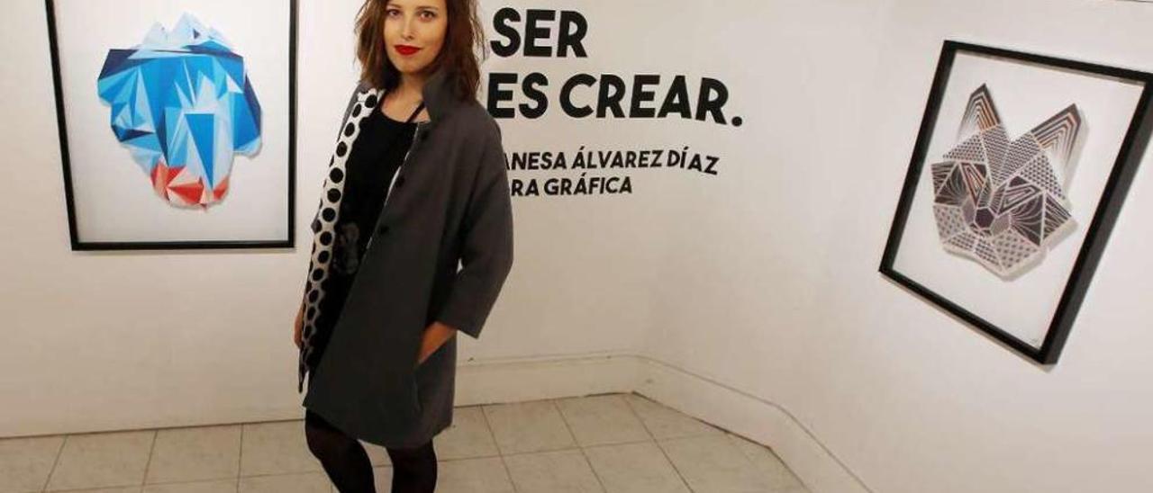 Vanesa Álvarez, en la inauguración de la exposición, el pasado viernes. // Marta G. Brea