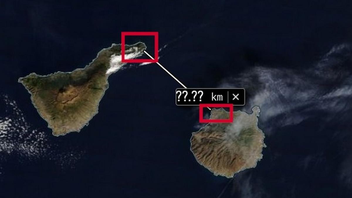¿Qué distancia hay entre Gran Canaria y Tenerife?