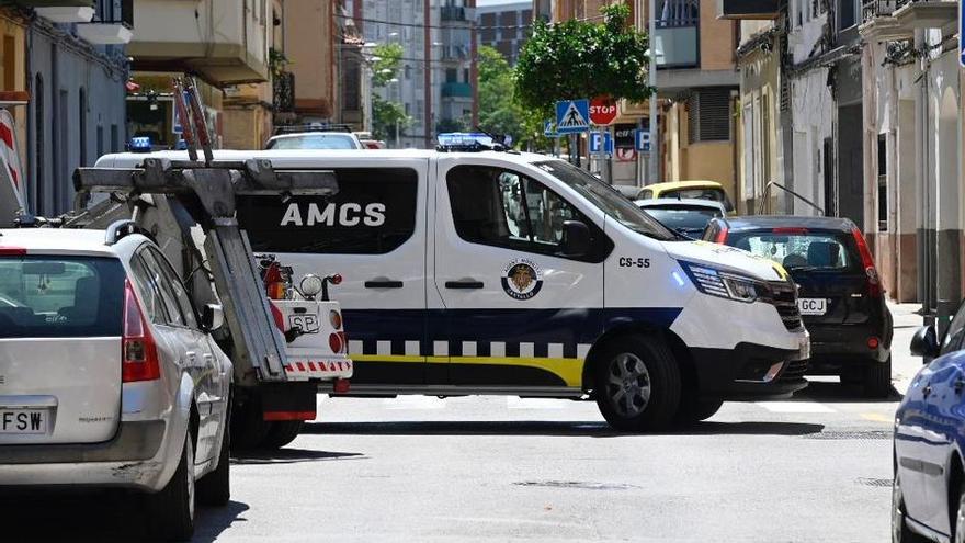 Colisión de coches en una calle de Castelló