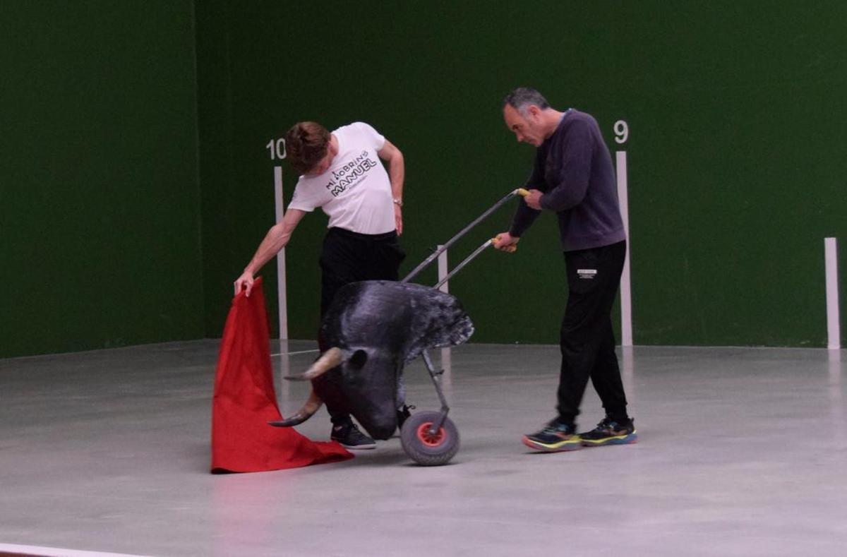 Otro momento del entrenamiento de Borja Jiménez en Salamanca.