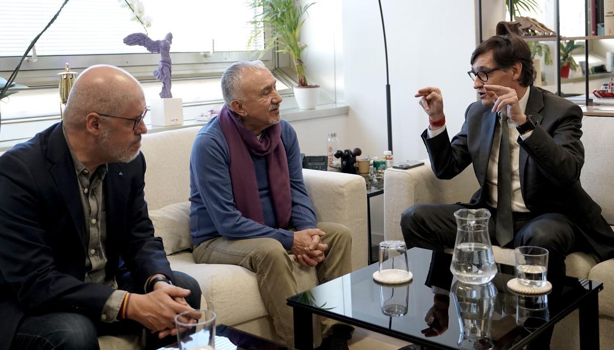 Illa rep a Madrid l’aval de les cúpules de CCOO i la UGT al nou model