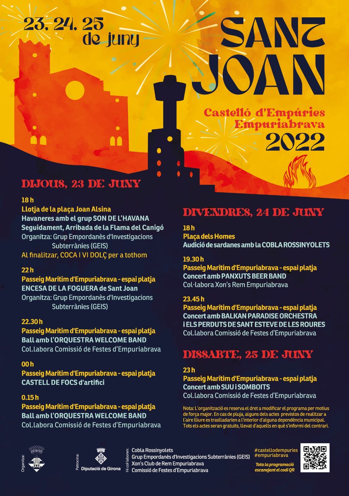 Cartell de Sant Joan 2022 a Castelló d&#039;Empúries