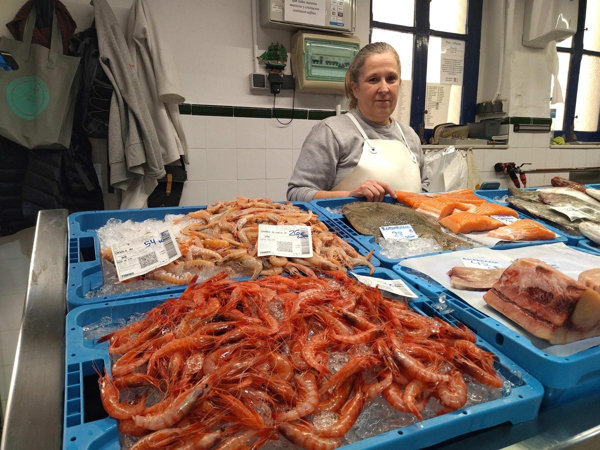 Gamba roja en el mercado de Dénia en una imagen de archivo.