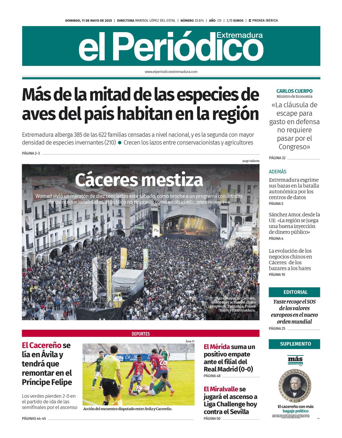 Consulta la portada correspondiente al día 11 de mayo de 2025