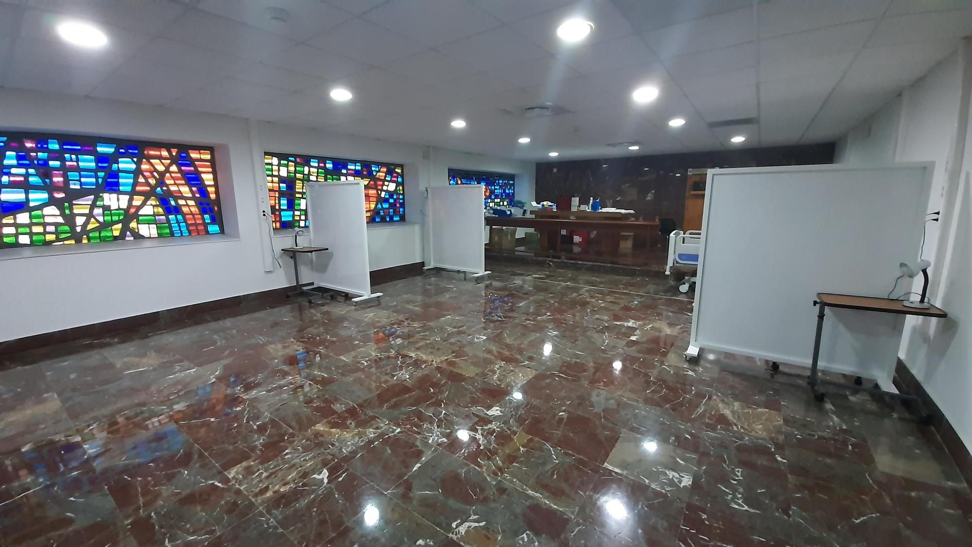 Así ha habilitado el Hospital General la cafetería y la capilla para enfermos sin covid-19