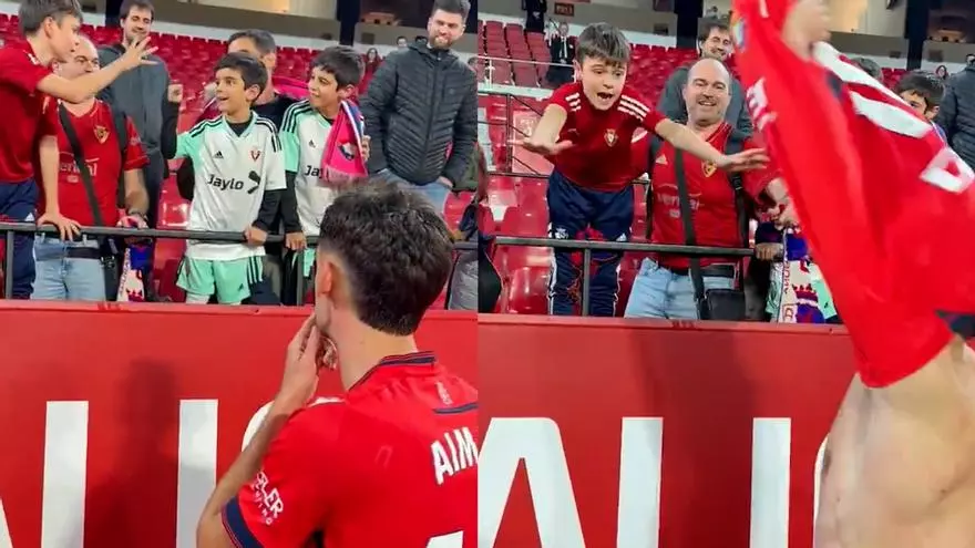La creativa forma que encontraron dos niños para decidir quién se quedaría la camiseta de Aimar Oroz