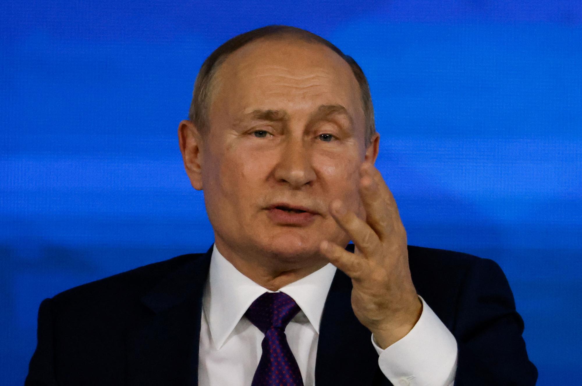 El presidente ruso, Vladímir Putin, durante la rueda de prensa anual en Moscú.