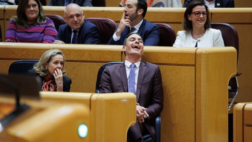 Pedro Sánchez en la sesión de este martes en el Senado.