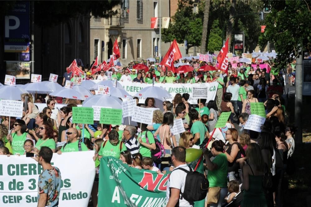 La protesta de educación en Murcia, en imágenes