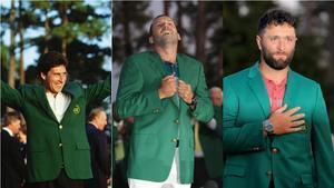 Los tres españoles que han ganado el Masters, Olazábal, Sergio García y Jon Rahm, el último