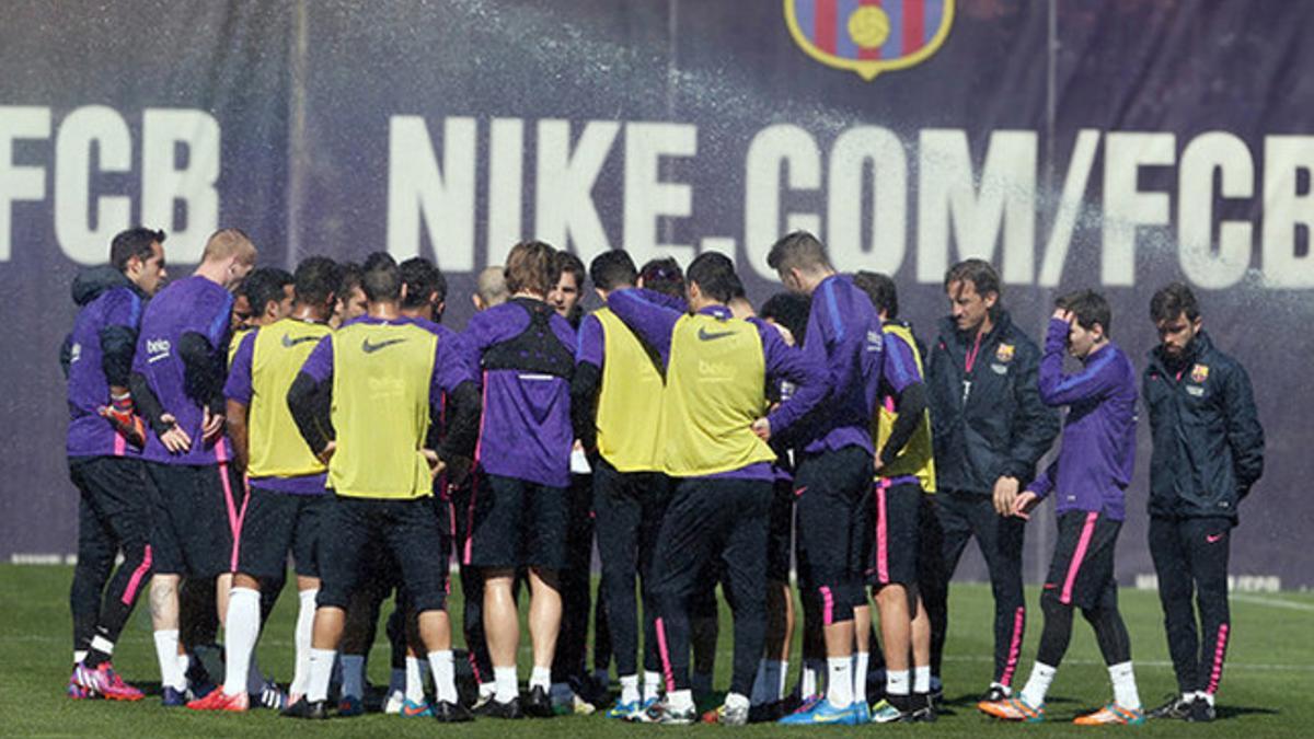 Luis Enrique ha trabajado con los jugadores disponibles