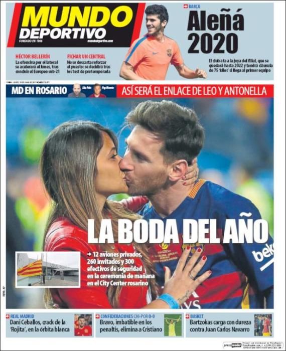 Portadas jueves 29 de junio de 2017