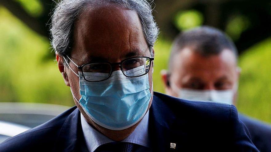 Quim Torra, ahir a l&#039;arribada al Parlament