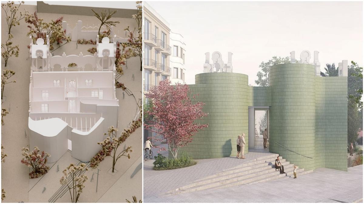 Nueva maqueta versus render inicial de la reforma de la Casa Tosquella de Barcelona
