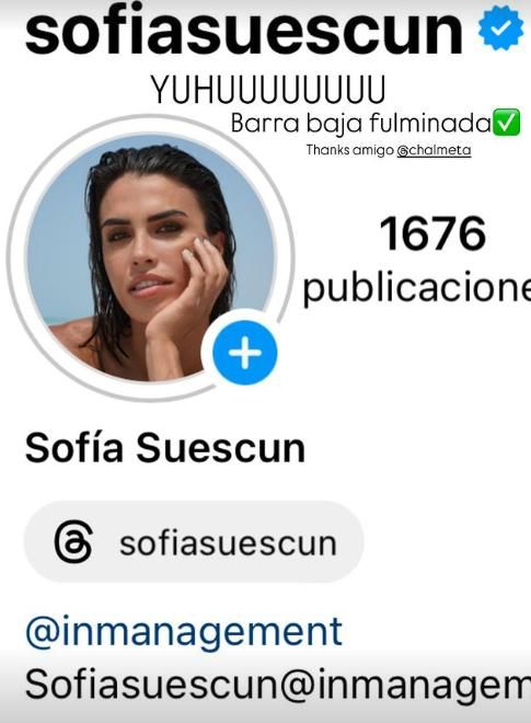 Sofía Suescun también presume de nuevo perfil