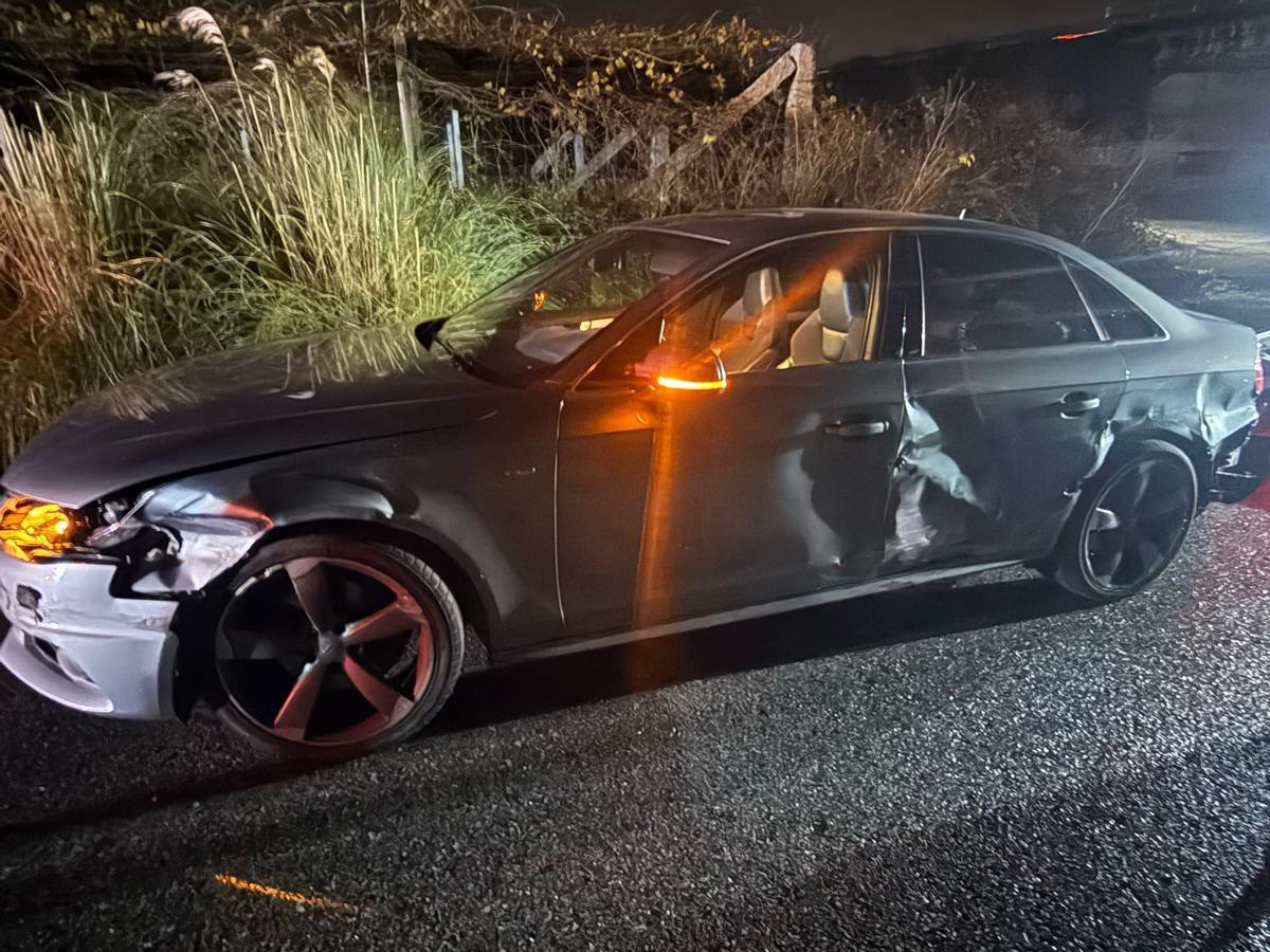 Coche implicado en la colisión de Cambados.