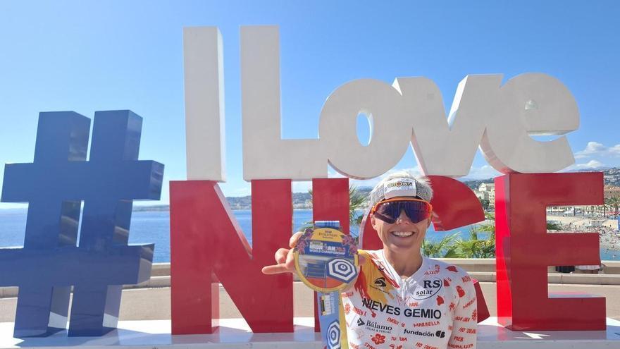 Nieves Gemio, primera española de su grupo de edad en el Mundial Ironman 70.3 de Niza