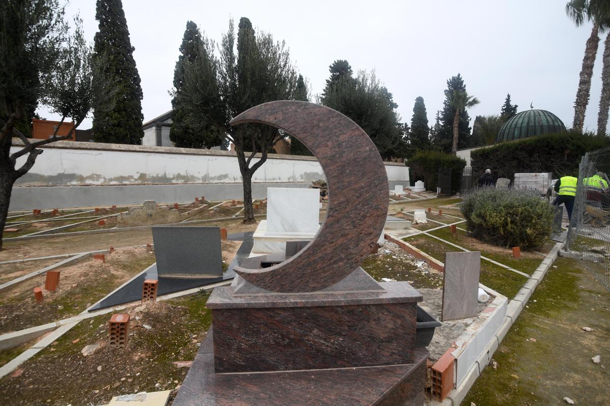 Detalle del cementerio musulmán que hay en el camposanto de Espinardo, en Murcia.