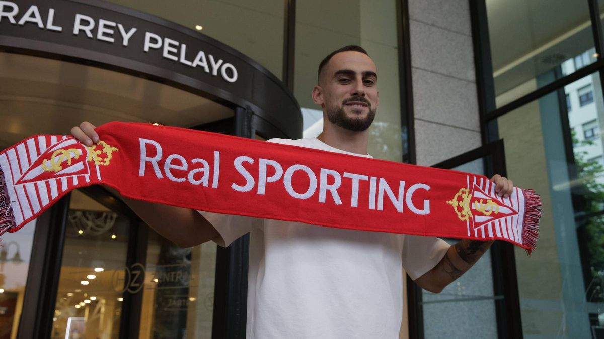 Gijón. Hotel ZENTRAL Rey Pelayo. Llegada de Lucas Perrin, nuevo jugador del Sporting