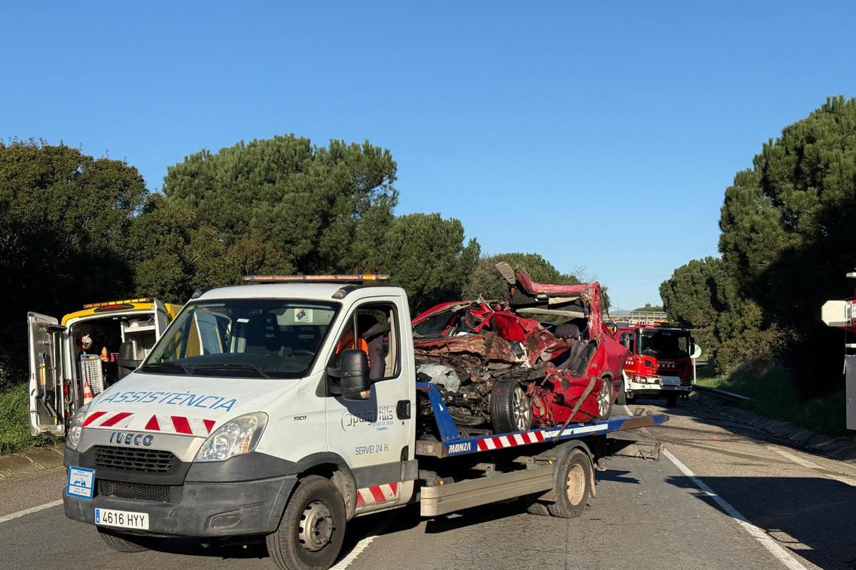 Les imatges de l'accident de Cassà de la Selva