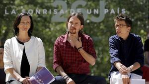 Carolina Bescansa, Pablo Iglesias e Ínigo Errejón, en una imagen de archivo.