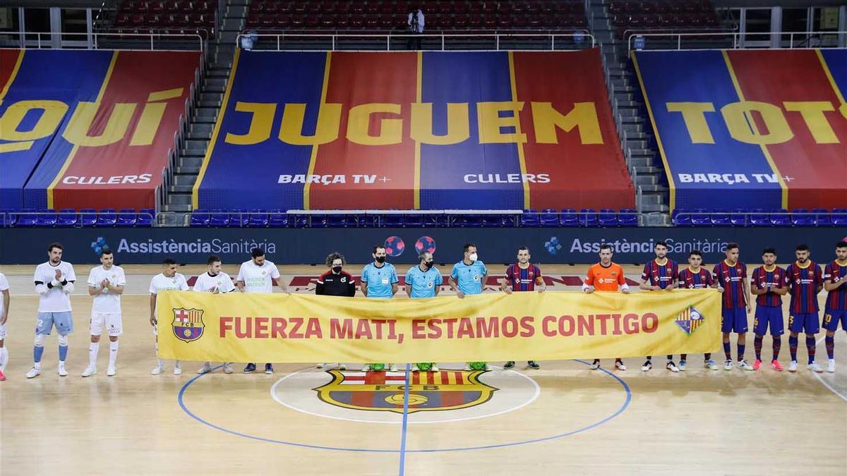 Barça y Palma homenajearon al lesionado de gravedad Mati Rosa