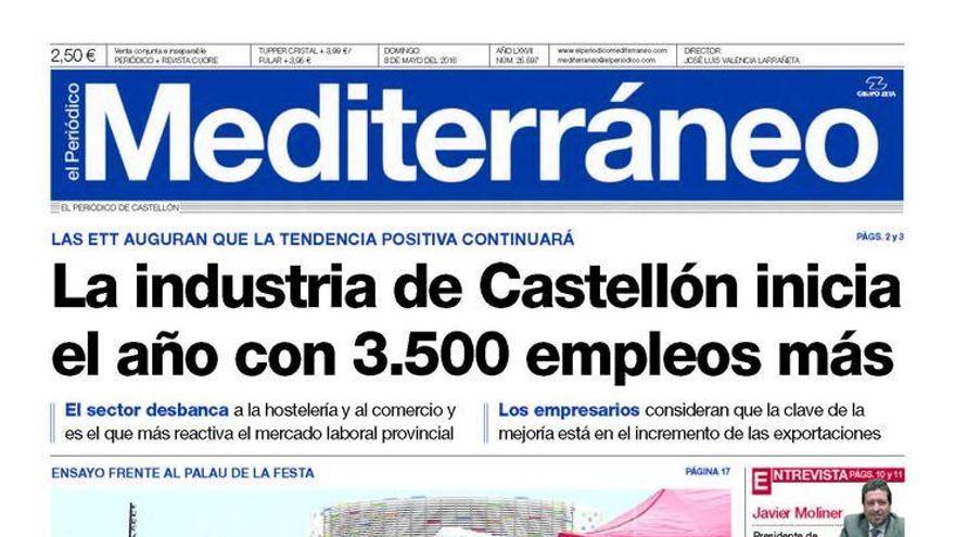 Hoy en Mediterráneo:  La industria de Castellón inicia el año con 3.500 empleos más.