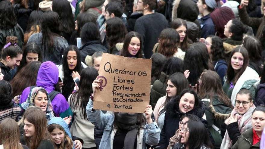 Manifestación del pasado 8 de marzo en Santiago. // Xoán Álvarez