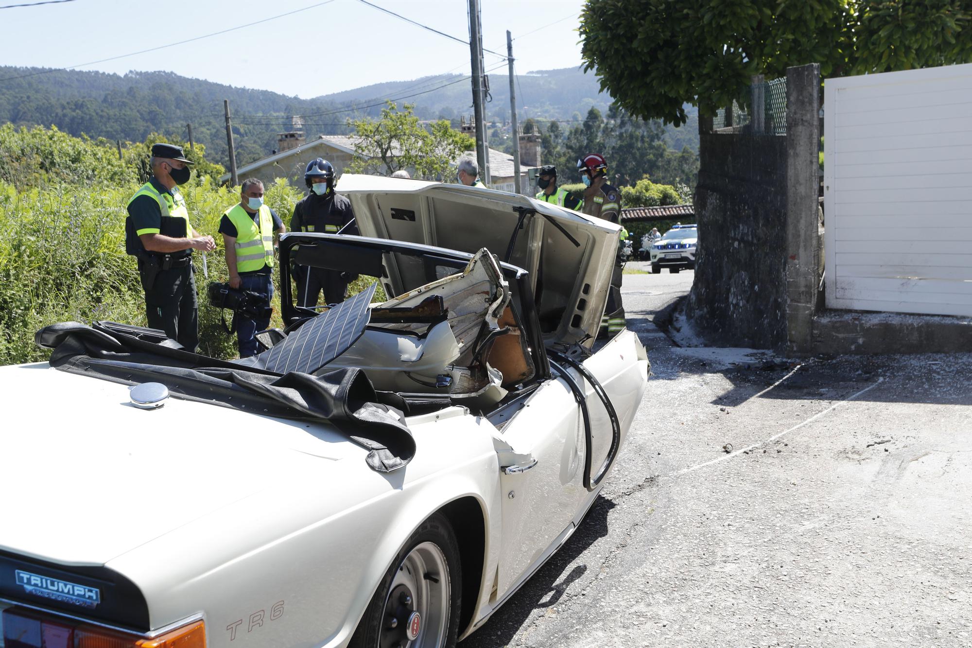 Así quedó el coche de Paz Andrade tras su accidente mortal en Gondomar