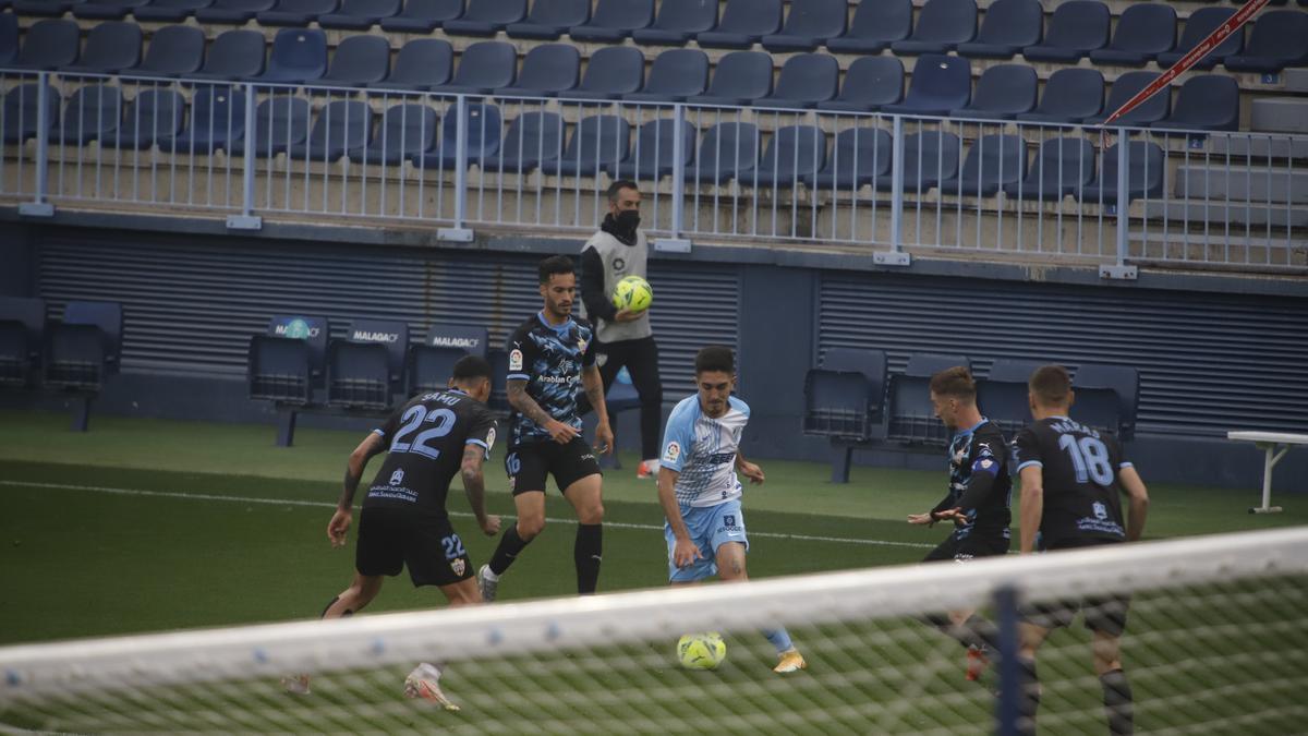 Partido de la Liga Smartbank entre el Málaga CF y el Almería