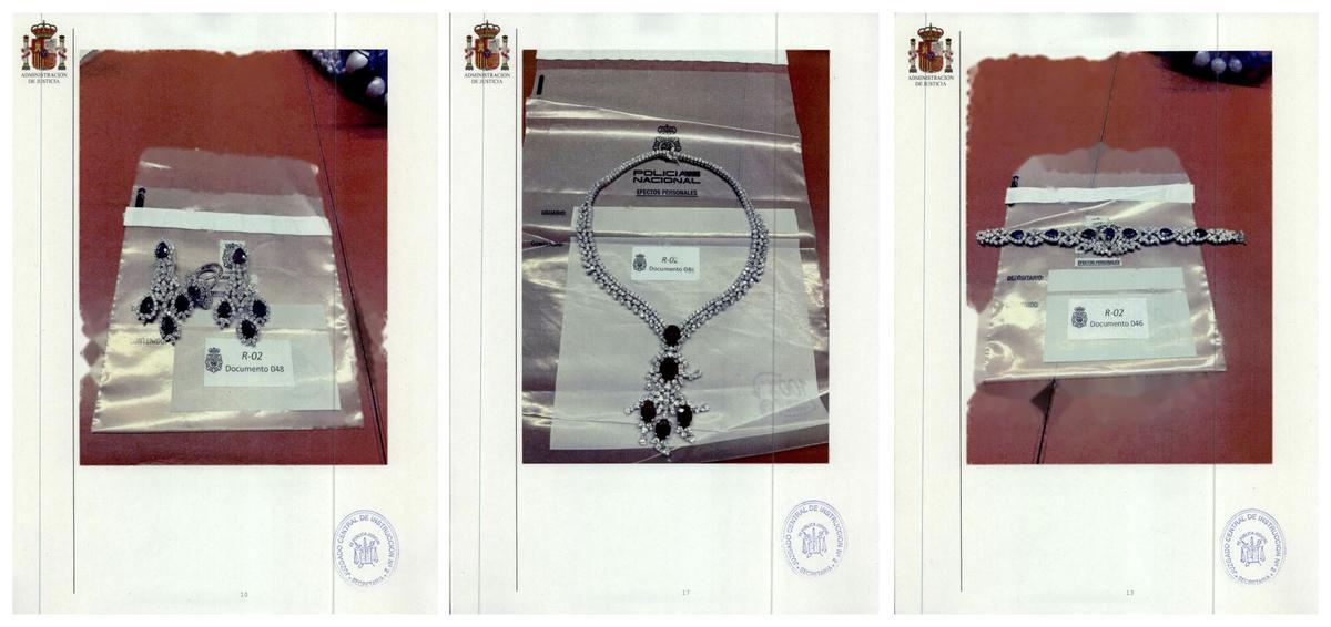 Les deu joies més valuoses que la UDEF va trobar al despatx de Zapatero, amb un collar d’or blanc i diamants de 278.000 euros