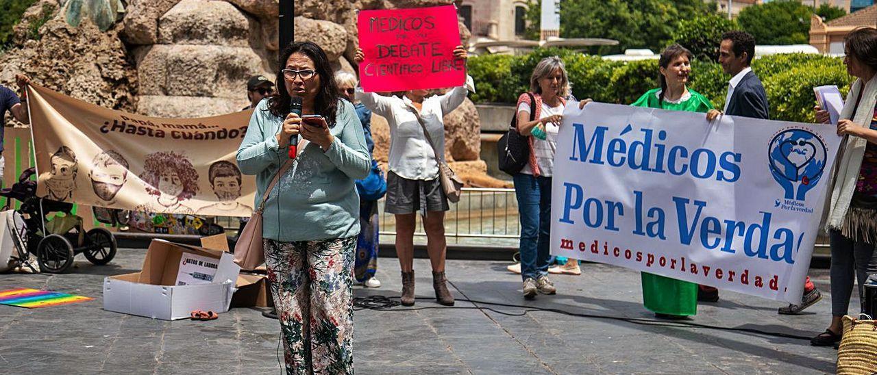 Protesta negacionista el pasado mayo en Palma.