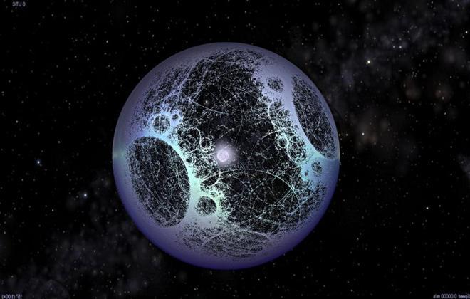 Recreación artística de una esfera Dyson: una estructura de ingeniería tan masiva crearía una firma tecnológica que podría ser detectada por la humanidad.