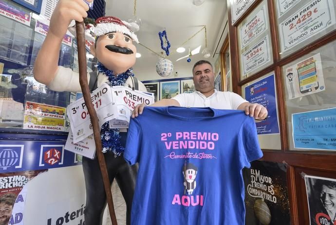 06/01/2019 TEROR. Segundo premio del Sorteo del Niño 2019, vendido en la administración Caminito de Teror. FOTO: J. PÉREZ CURBELO