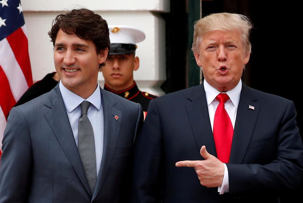 Trump welcomes Canada's Trudeau before their ...