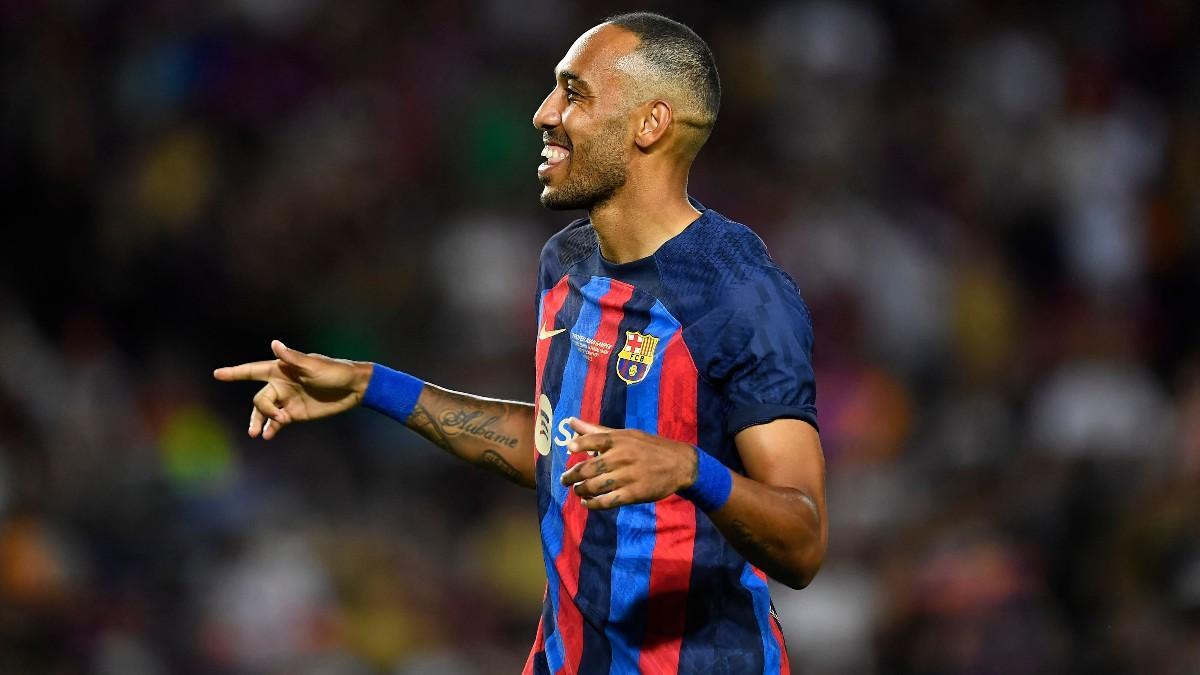 Aubameyang se sumó a la fiesta del Gamper con una celebración que nos suena mucho...