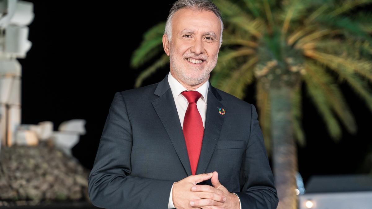 El presidente del Gobierno de Canarias, Ángel Víctor Torres, durante el discurso de Nochevieja.
