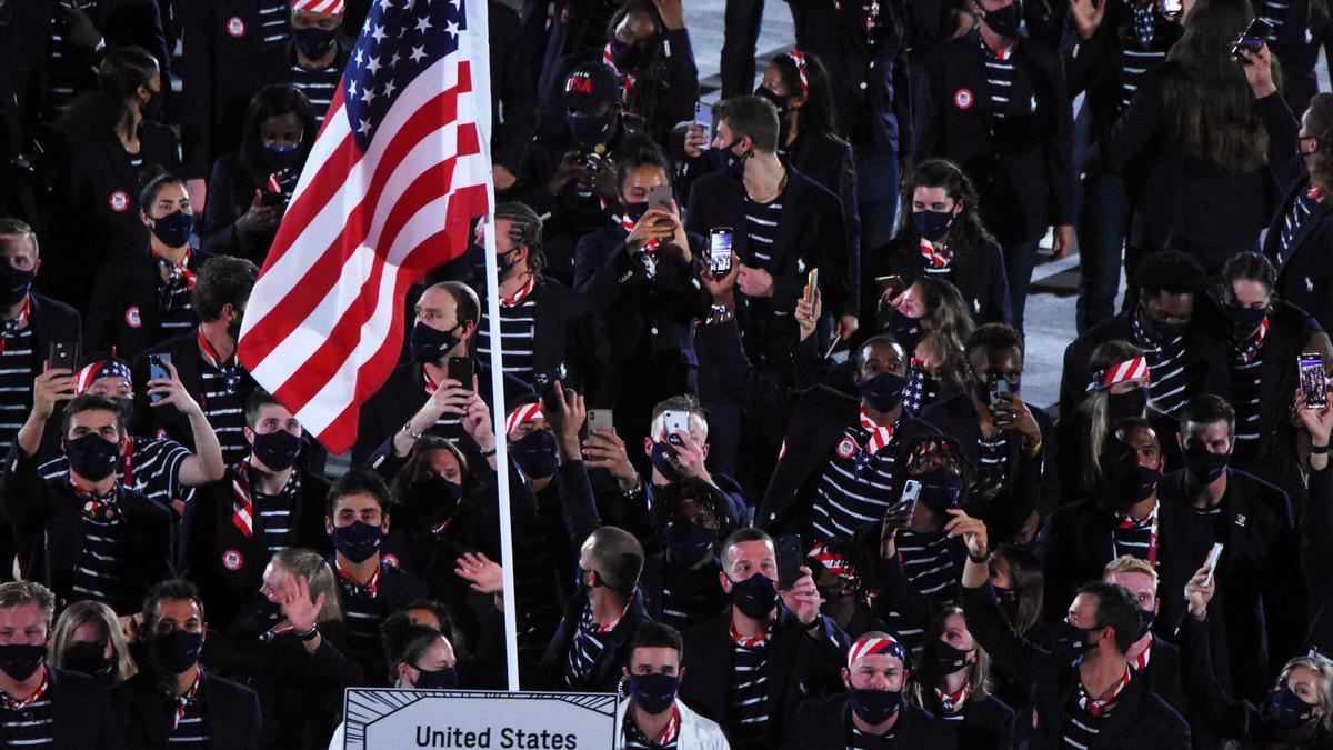 Delegación de Estados Unidos en la ceremonia de apetura de los Juegos Olímpicos de Tokio 2020