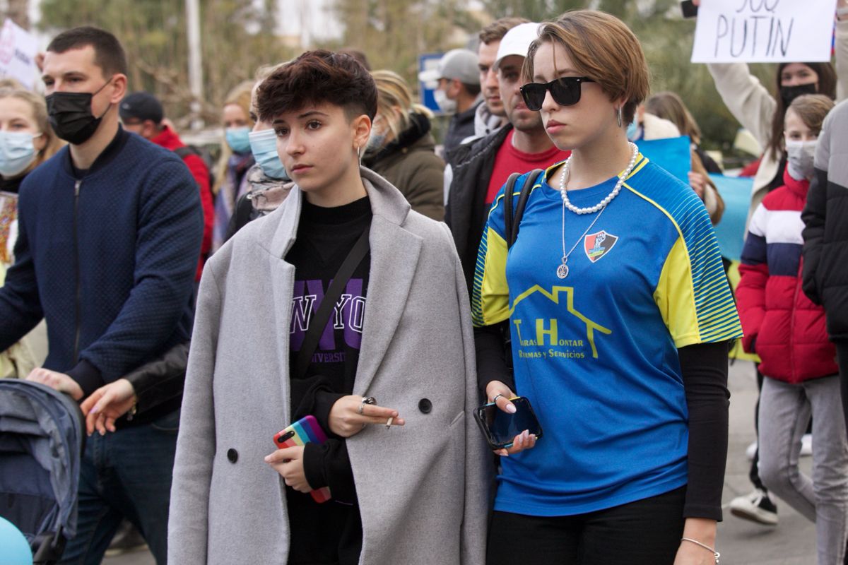 Ucranianos se manifiestan por la paz en Murcia por segundo día consecutivo