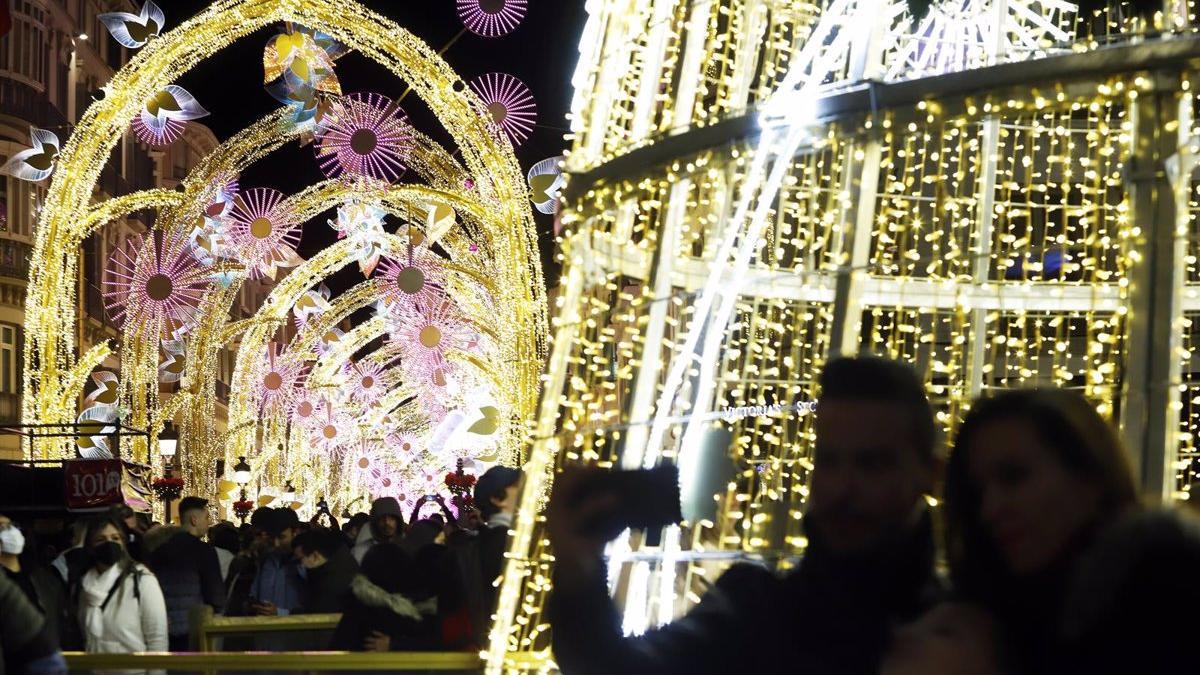 Luces de Navidad en la calle Larios.