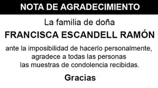 Nota Francisca Escandell Ramón